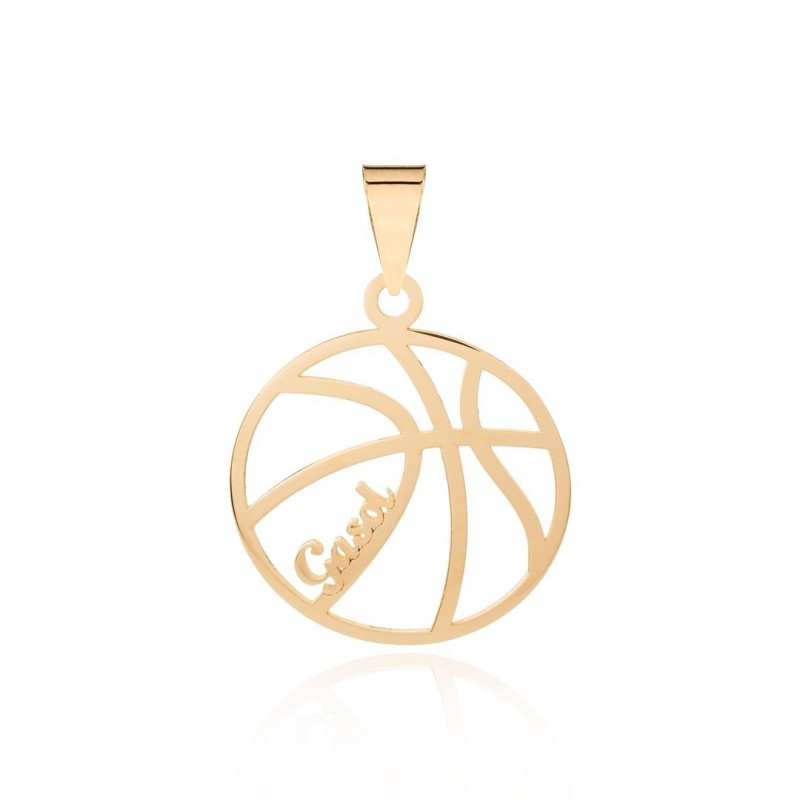 Pingente de basquete personalizado em ouro 18k
